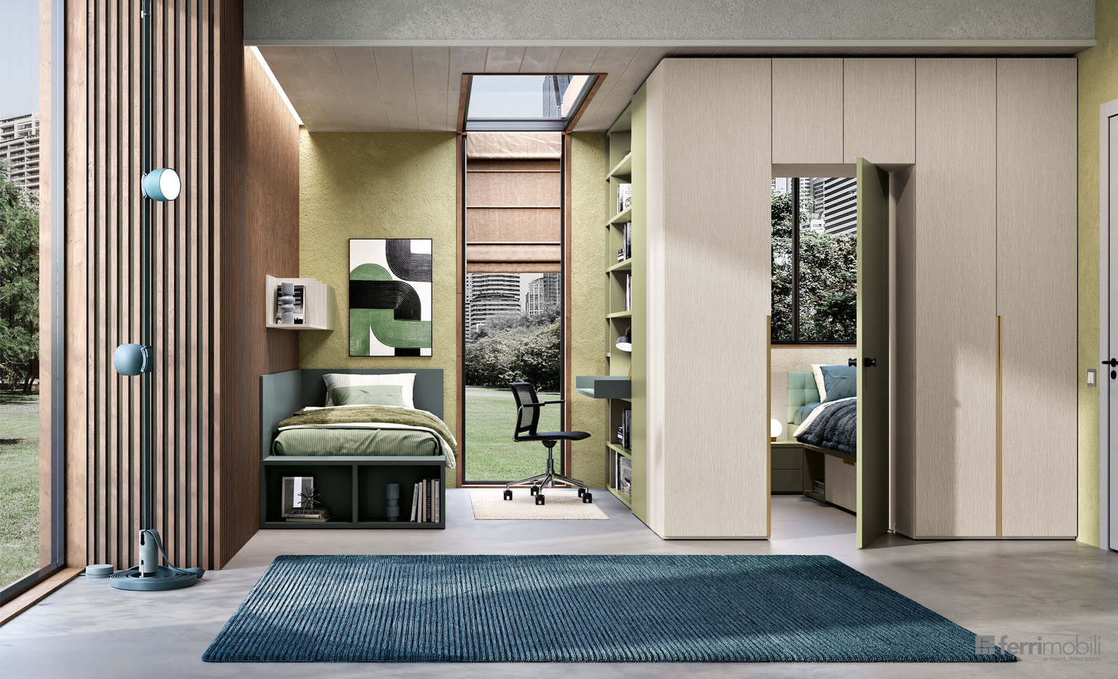 Cameretta con zona studio